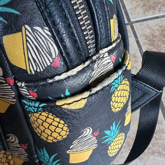 Disney Parks Loungefly Dole Whip Pineapple Swirl Mini Black Backpack Bag **Flaws main image 10